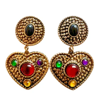 Boucles d'oreilles clips coeurs