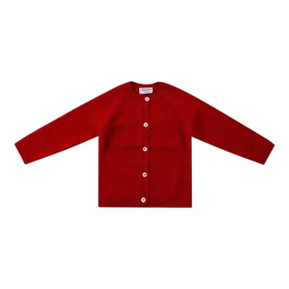 Alenza, Gilet col rond 100% laine mérinos, ROUGE
