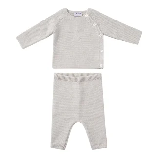 Frédérique, Ensemble bébé 100% laine mérinos, Beige